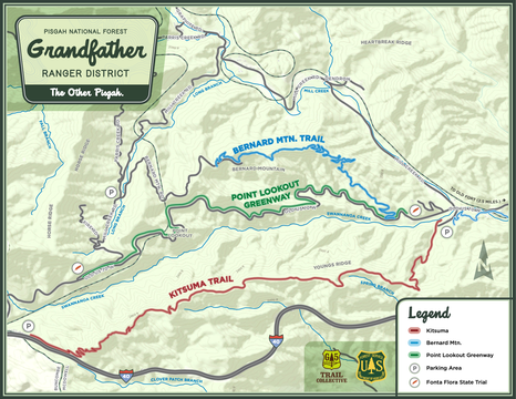 Bernard Mountain Trail Map