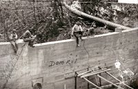 Early Photographs of the Dam Construction at Catawba Falls in Old Fort, NC.